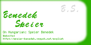 benedek speier business card